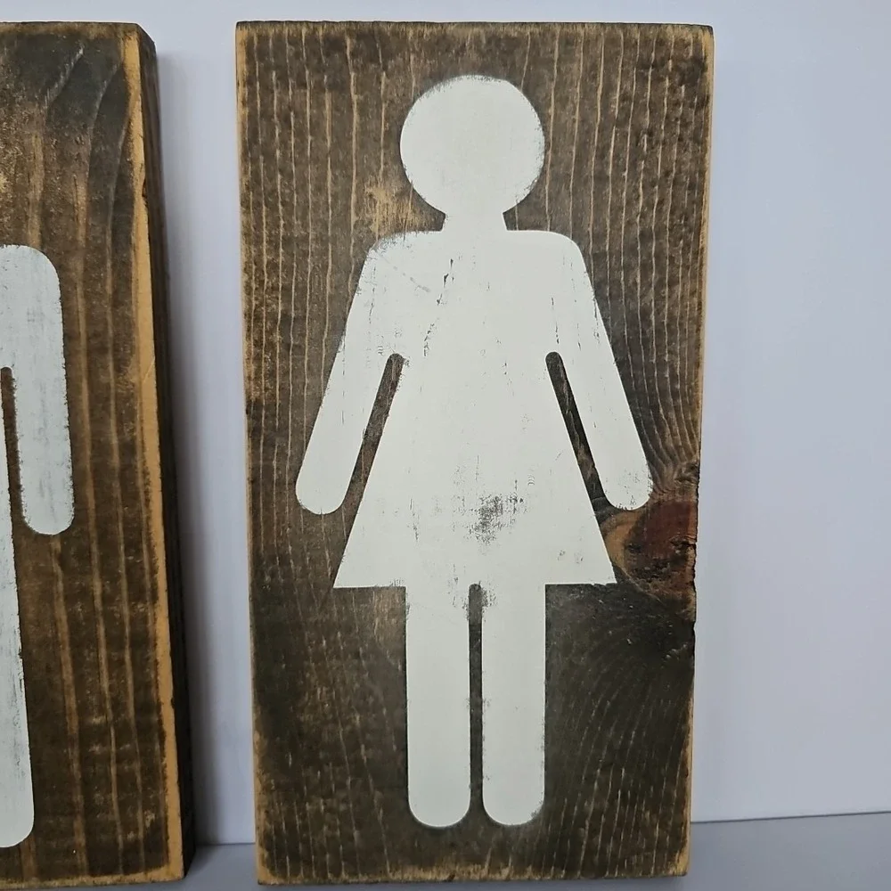 Handmade Farmhouse Bathroom Signs Men Women‎ Wedding Restaurant Rustic 1902